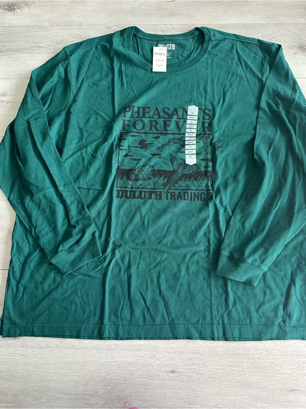 Duluth Longtail T Relaxed Fit LS Logo Pheasants Forever Green 3XL NWT IN PKG